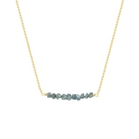 Zlatý choker s nebroušenými modrými diamanty Inaku