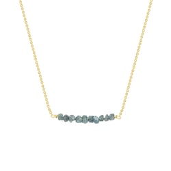 Zlatý choker s nebroušenými modrými diamanty Inaku