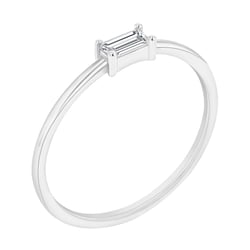 Prsten s baguette moissanitem Koos