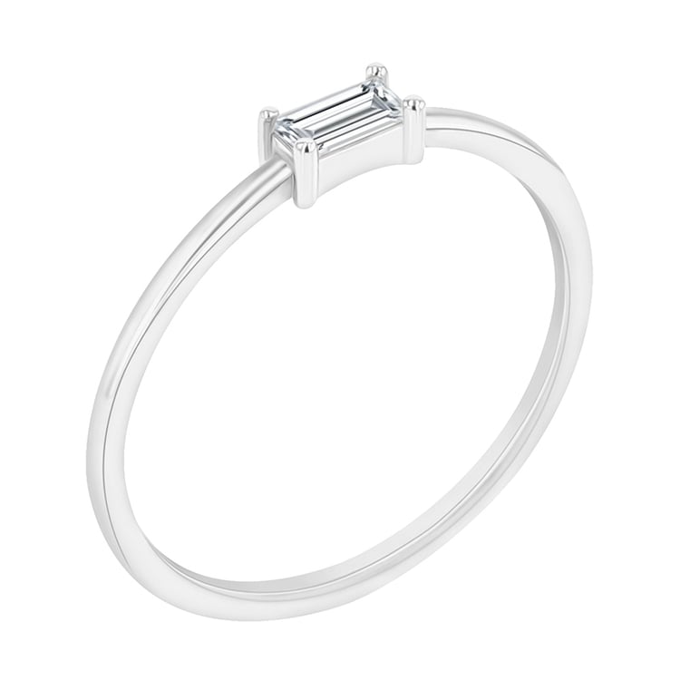Prsten s baguette moissanitem Koos 112327