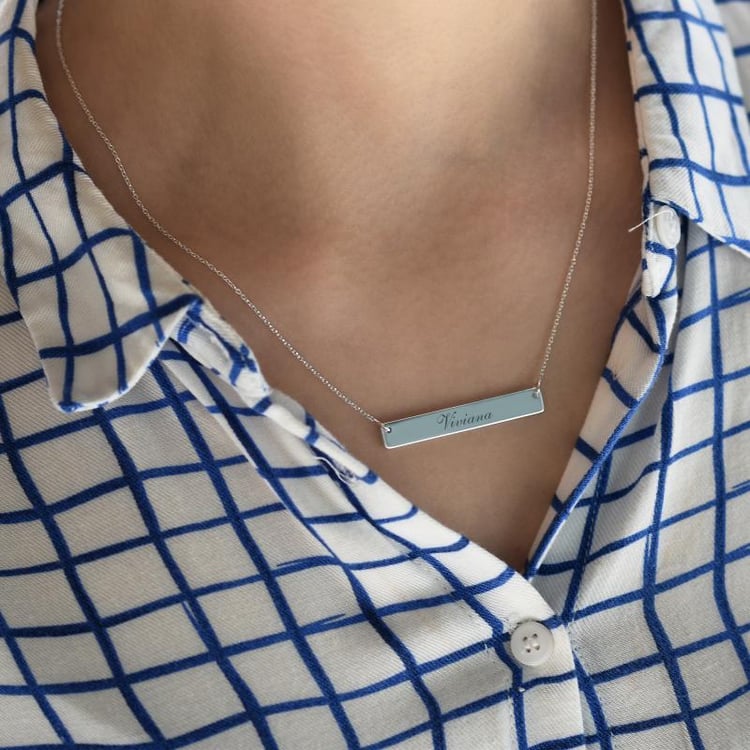 Stříbrný minimalistický náhrdelník s gravírem Pesmin 40634