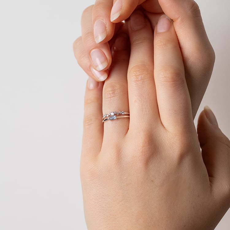 Minimalistický prsten s akvamarínem Koos 148035