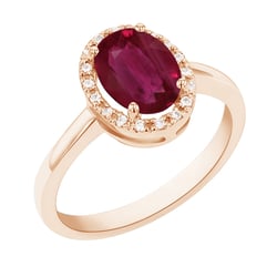 Zlatý prsten s rubínem a diamanty Arya