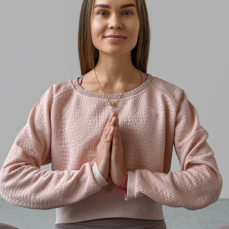 Stříbrný jóga náhrdelník Lotosový květ 134167