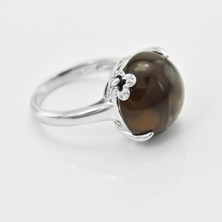 Prsten s hnědým topazem 18724