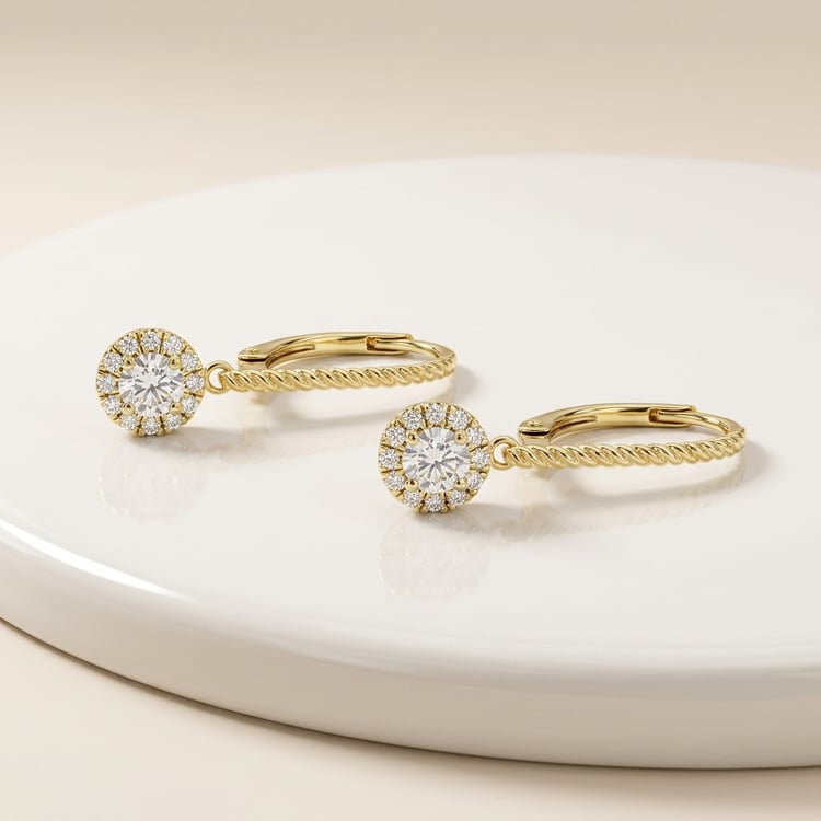 Stříbrné náušnice s lab-grown diamanty Mona 171448