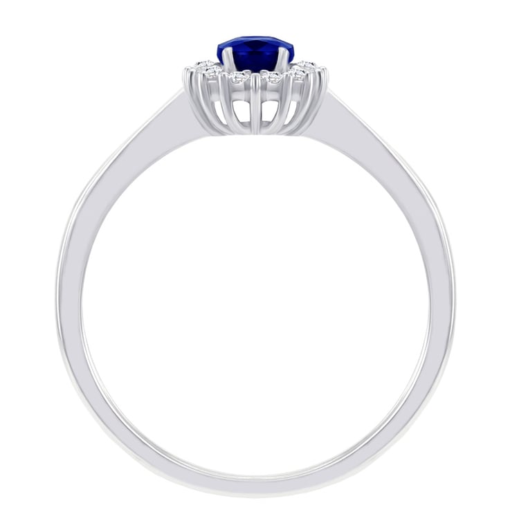 Zlatý prsten se safírem a diamanty 43697