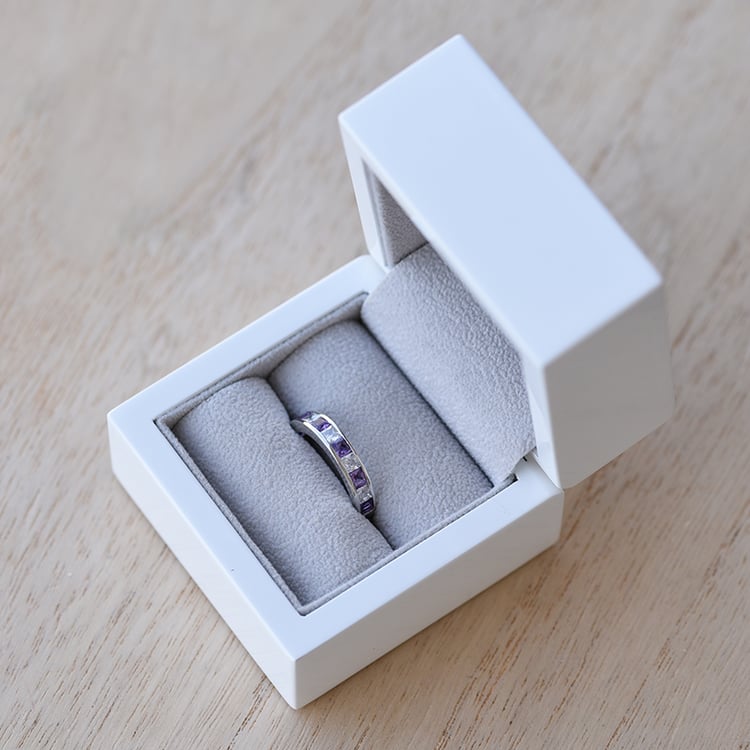 Eternity prsten s ametysty a zirkony po obvodu 62118