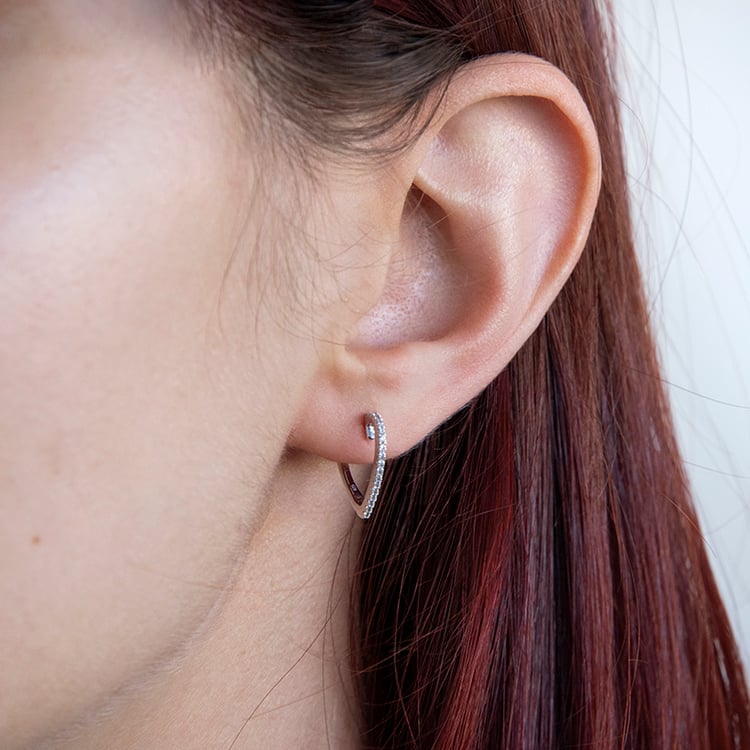 Náušnice ve tvaru srdce s lab-grown diamanty Leia 110410