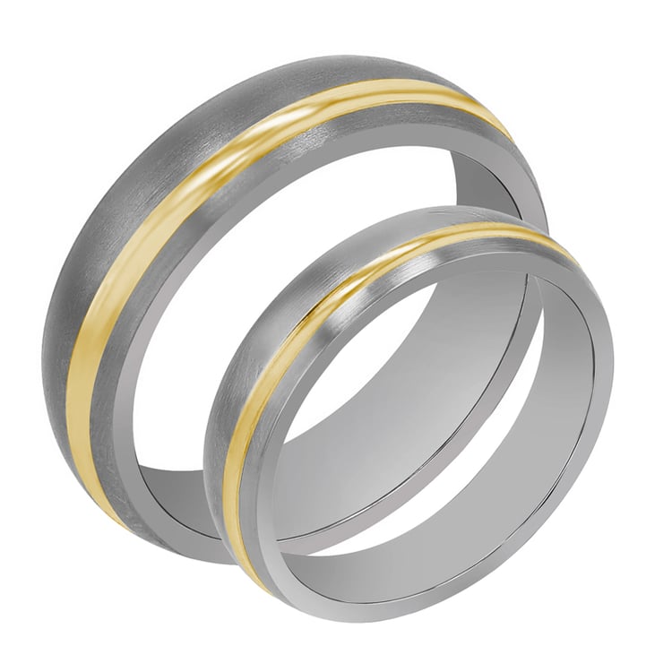 Snubní prsteny z titanu a zlata Gould 107421