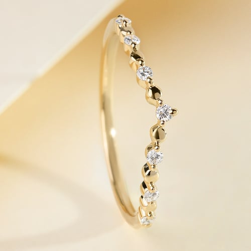 Zlatý prsten s lab-grown diamanty Eveline