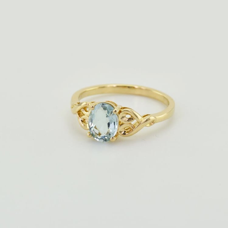 Prsten ze zlata s akvamarínem 40864