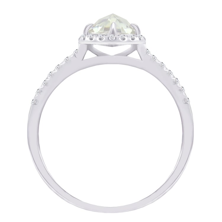 Prsten s pear moissanitem a diamanty 40524