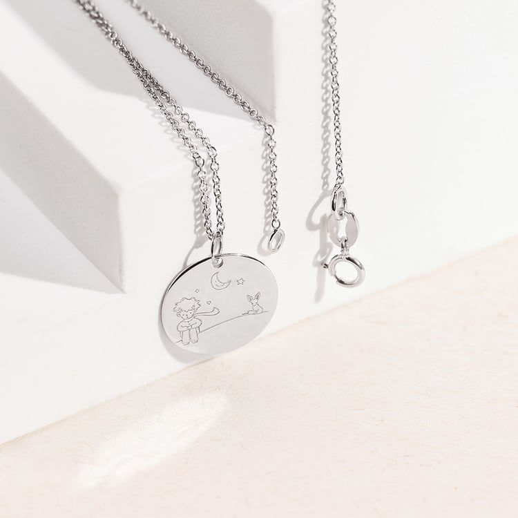 Zlatý přívěsek Malý princ s liškou a gravírem 157475