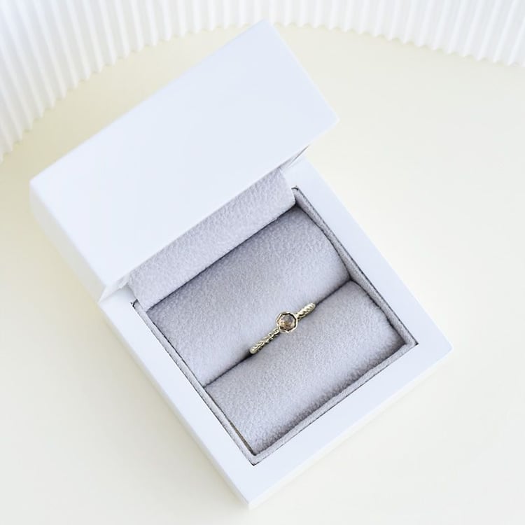 Proplétaný prsten se salt and pepper diamantem Chanice 97301