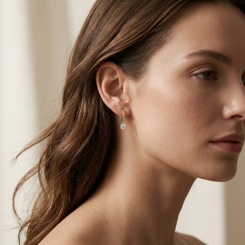 Stříbrné náušnice s 0.25ct lab-grown diamantem Fana