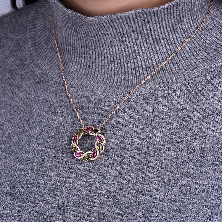 Elegantný náhrdelník s turmalíny 18370