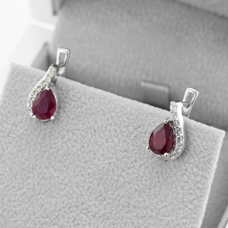 Náušnice s rubíny 49306