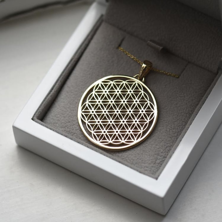 Zlatý květ života v náhrdelníku 51419