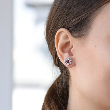 Rubínové náušnice s diamanty Richelle