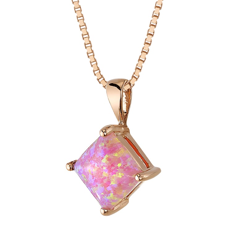 Přívěsek z růžového zlata s růžovým opálem