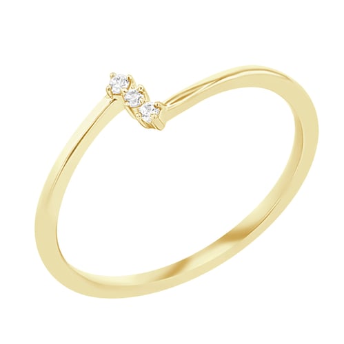Minimalistický prsten se třemi lab-grown diamanty Hanna