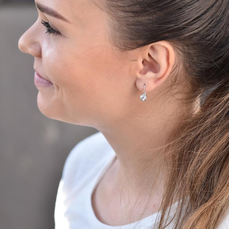 Zlaté visací náušnice s topazy 32938