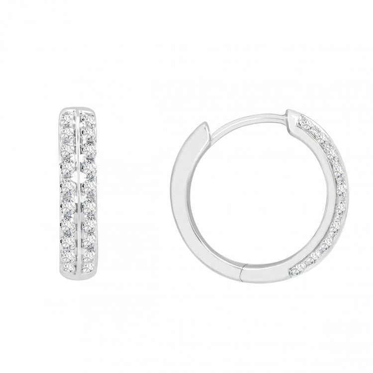 Zlaté kruhové náušnice s diamanty Minu