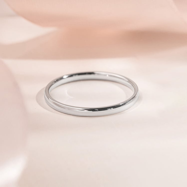 Snubní prsteny s půlkulatým profilem z bílého zlata Ebie 157062