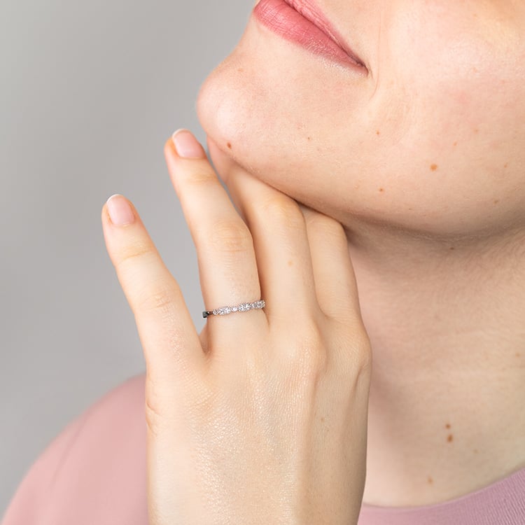 Stříbrný eternity prsten s lab-grown diamanty Liam 151499