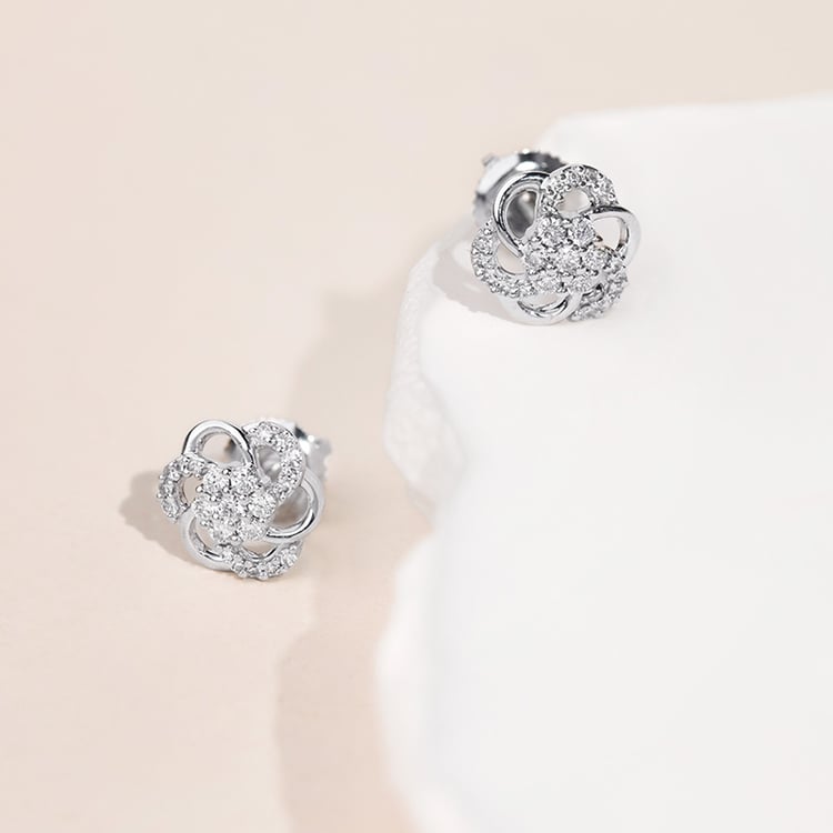 Diamantové náušnice ve tvaru květů Belisario 154085