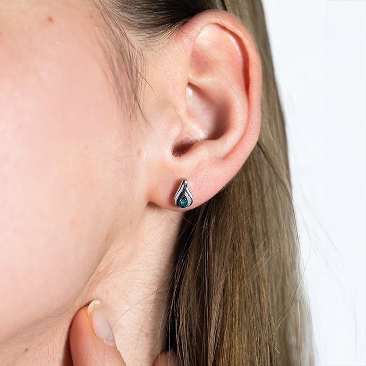 Platinový set minimalistických šperků s modrými diamanty Hinto 152088