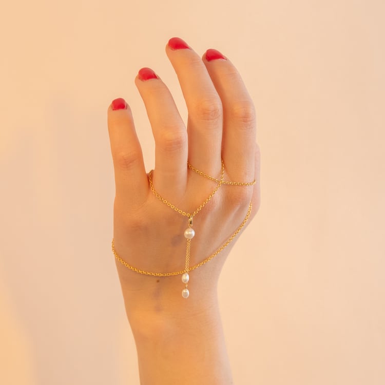 Pozlacená kolekce šperků s perlami Santino 101262