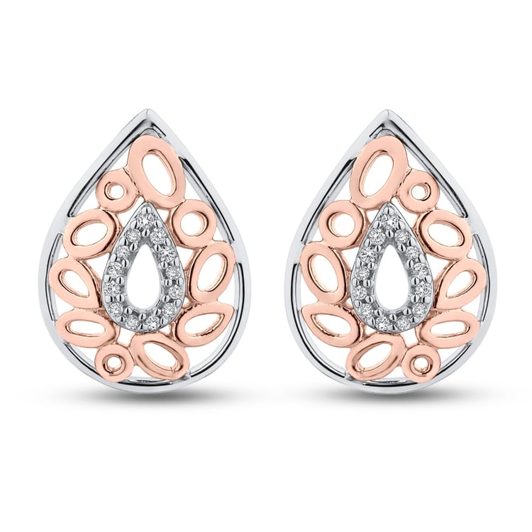 Diamantové náušnice z vícebarevného zlata 51675