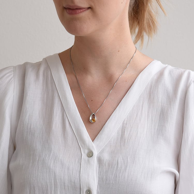 Přívěsek s citrínem ze stříbra 66775