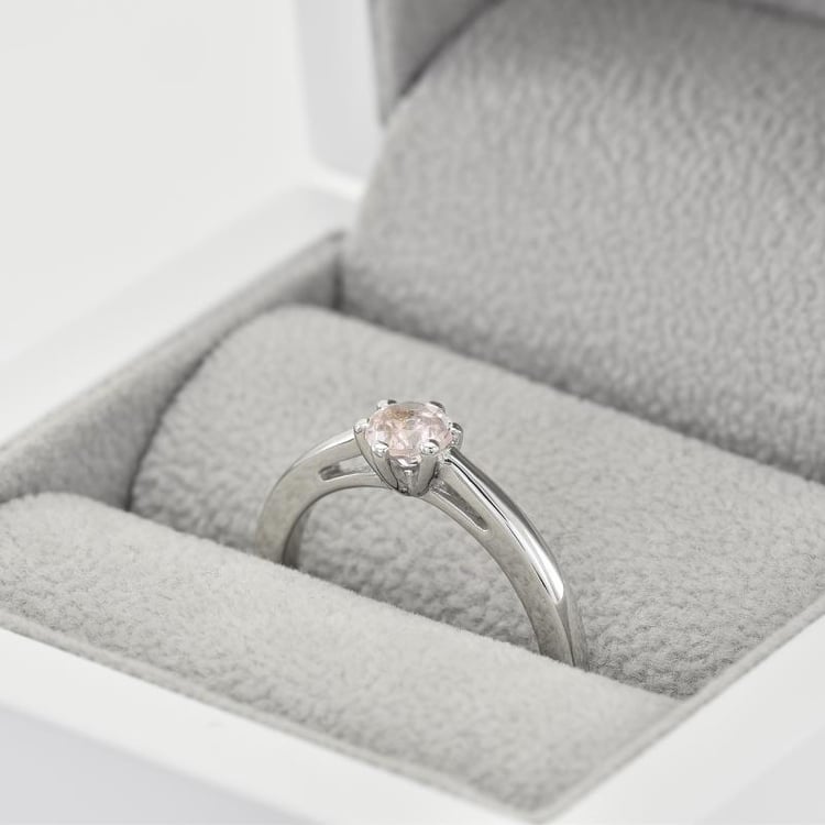 Zlatý zásnubní prsten s morganitem 38833