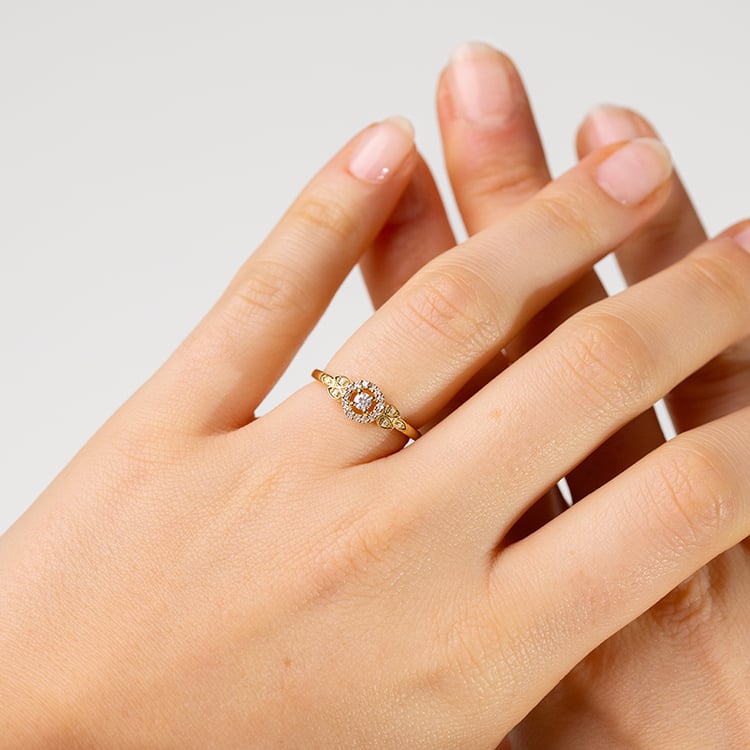 Stříbrný halo prsten s lab-grown diamanty Avila 146625