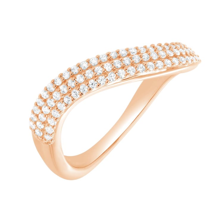 Half eternity zvlněný stříbrný prsten s lab-grown diamanty Hjalmar 162368