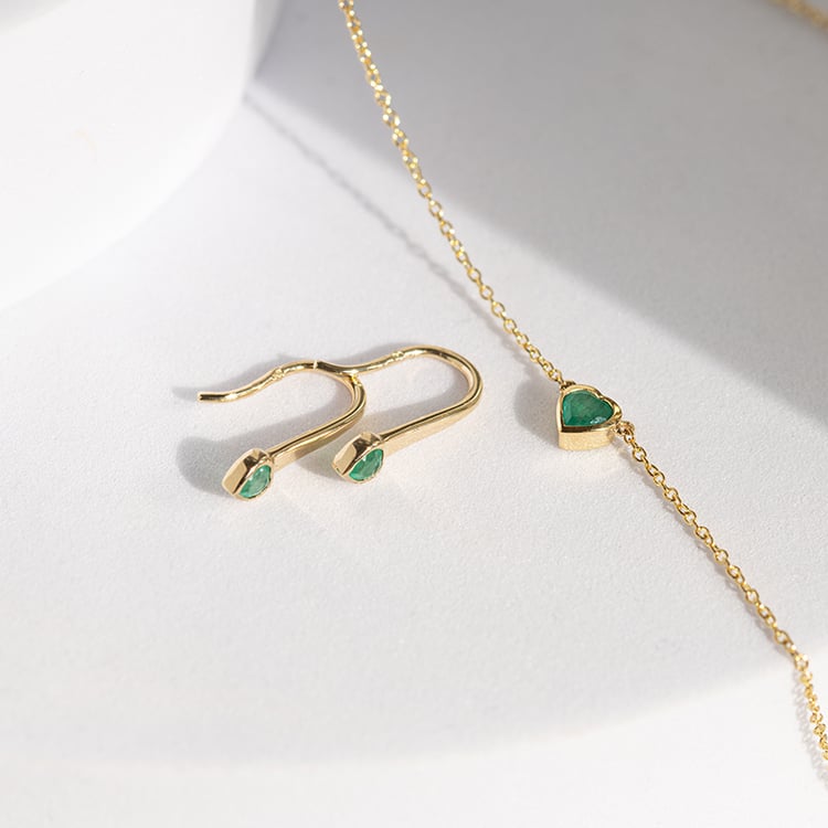 Náhrdelník se smaragdovým srdíčkem Davila 145109