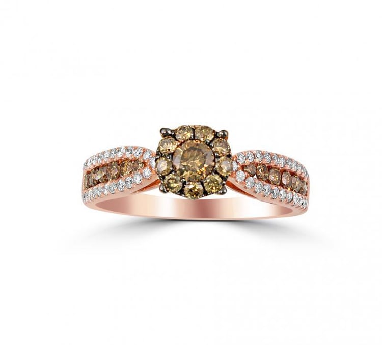 Zlatý prsteň s diamanty Daman 10374