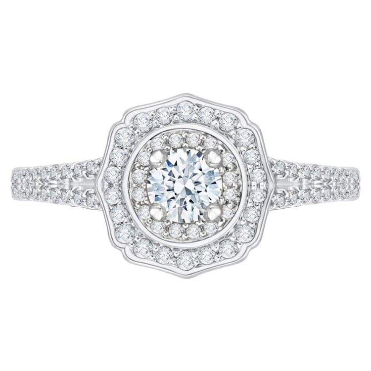 Extravagantní halo diamantový zásnubní prsten Giacomo 48173