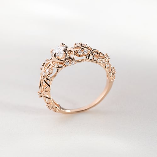Vintage zásnubní prsten s moissanitem a lab-grown diamanty Chantal