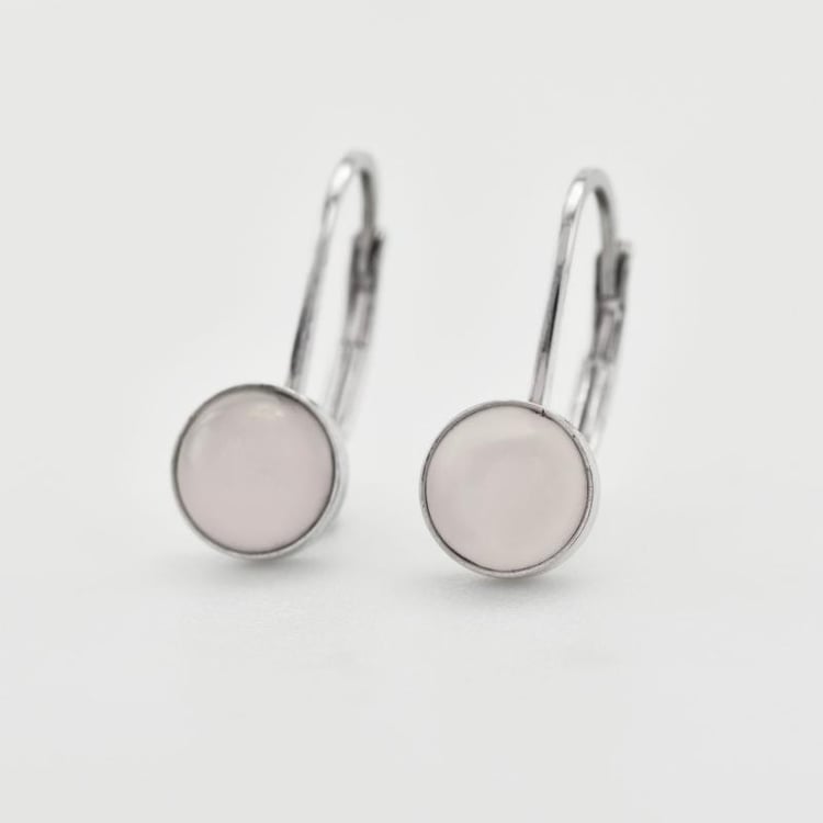 Náušnice s rose quartzem 36014