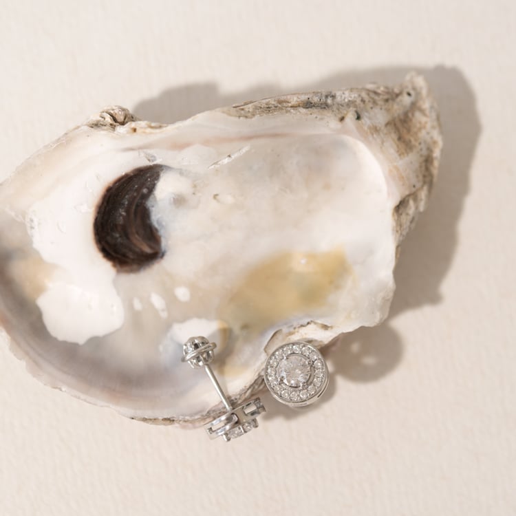 Halo náušnice s moissanity a diamanty Zulfikar 102077