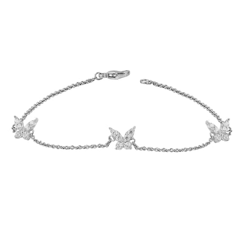 Řetízkový náramek s motýlky z lab-grown diamantů Nagendra