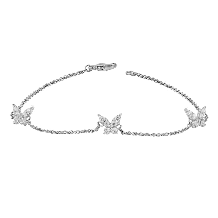 Řetízkový náramek s motýlky z lab-grown diamantů Nagendra 165225