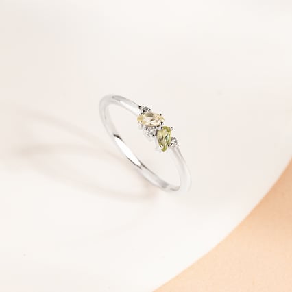 Stříbrná kolekce cluster šperků s topazy, quartzy a olivíny June