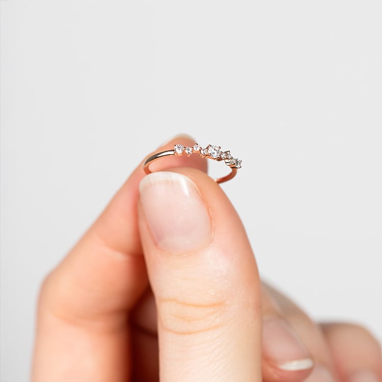 Cluster prsten se zářivými lab-grown diamanty Percy 151498