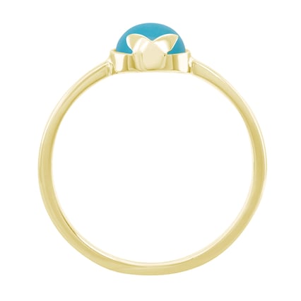 Zlatý prsten s cabochon tyrkysem Yana