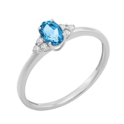 Zásnubní prsten se švýcarským topazem a diamanty Sheldo